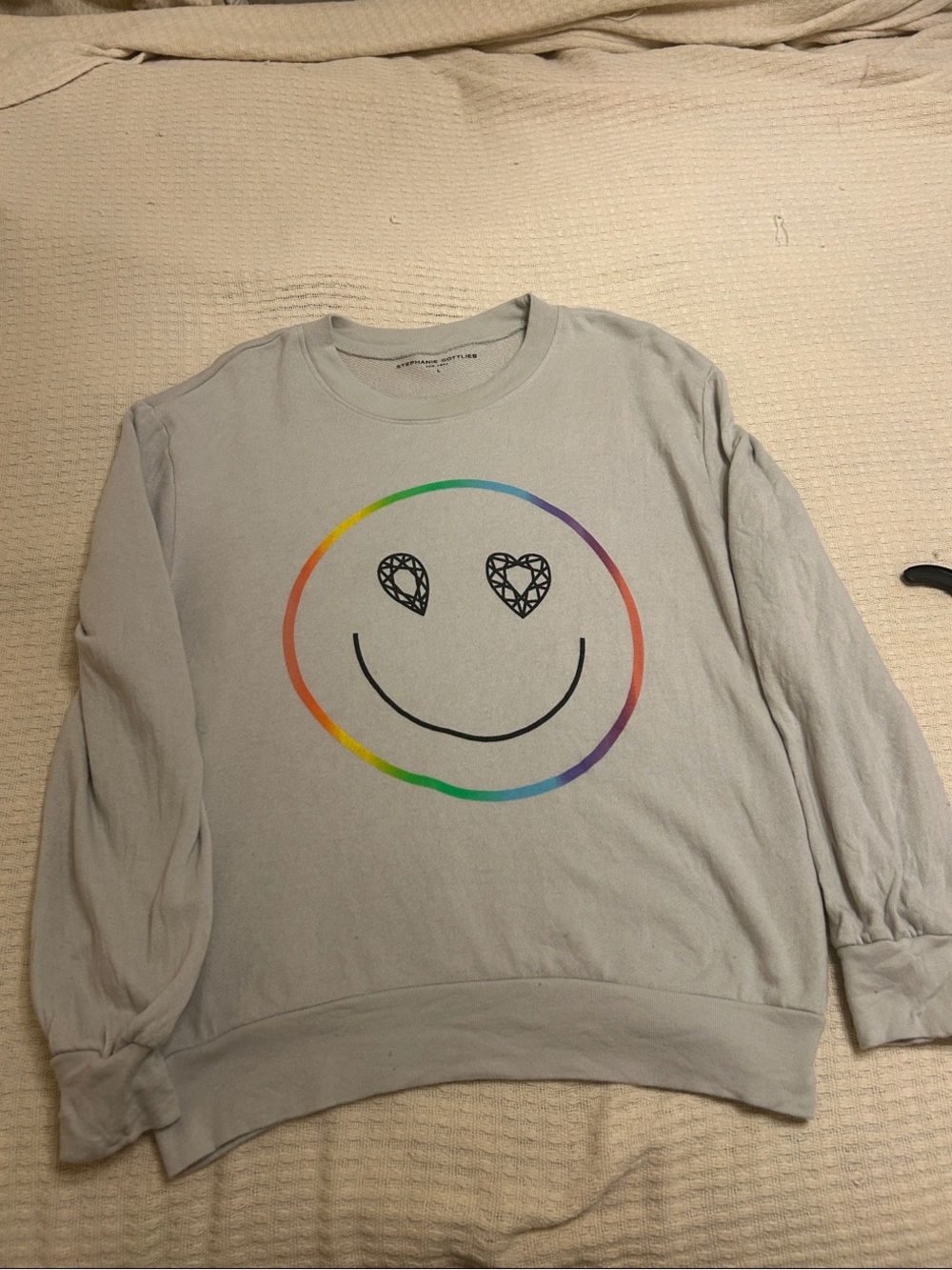 Stephanie Gottlieb Be Jeweled Be Happy  rainbow sweatshirt